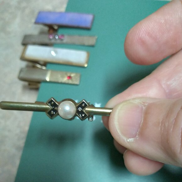 Tie Clasps Vintage Lot of 5 (1 stamped G.F.) - Picture 1 of 7